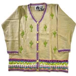 NWT NEW Beautiful Storybook Knits “Southwestern Maze” LS  Sweater 2X